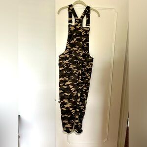 Camo Print French Terry Overalls